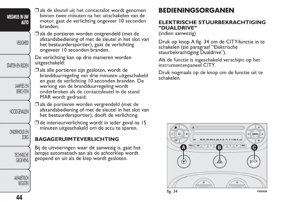 Fiat 500 handleiding / page 47