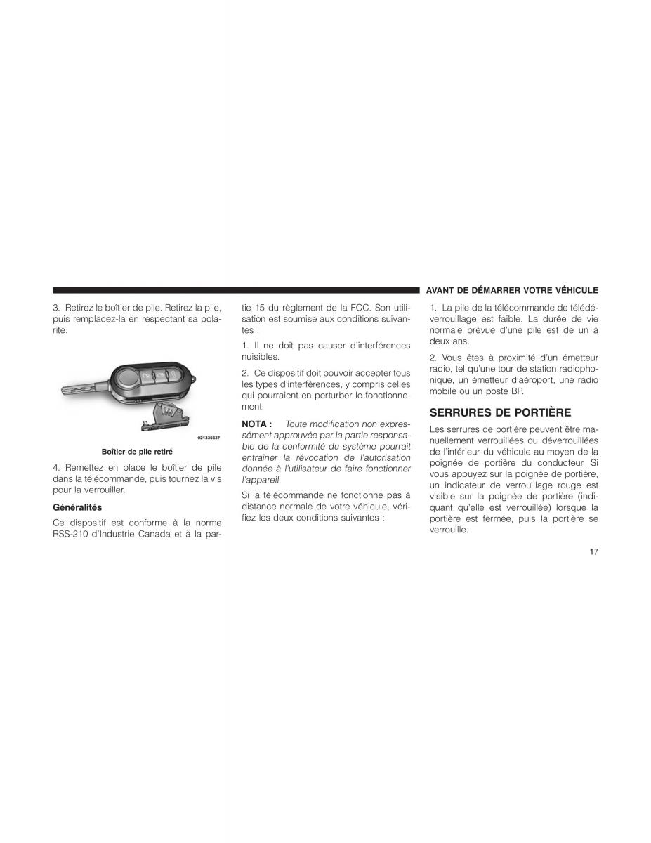 Fiat 500 manuel du proprietaire / page 19