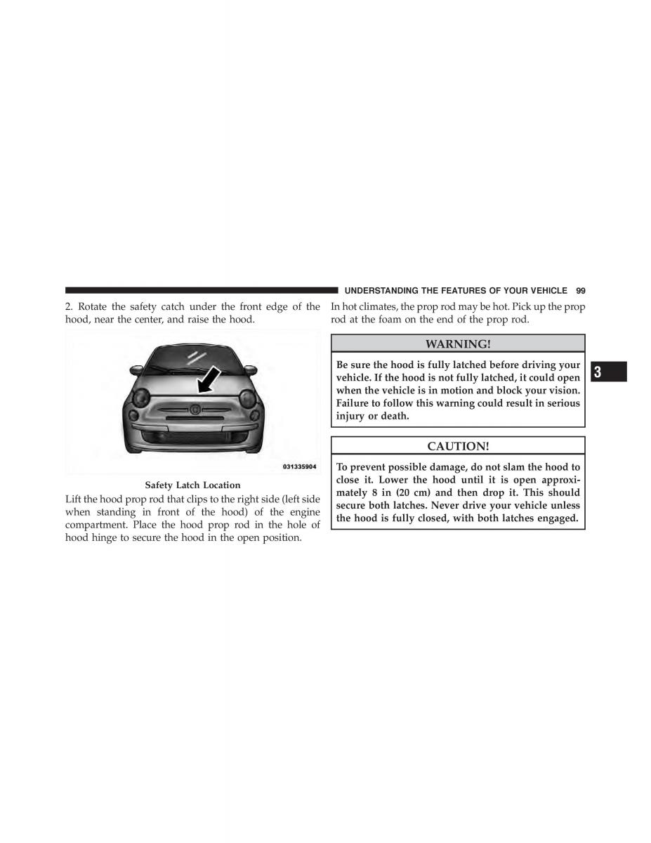 Fiat 500 owners manual / page 101