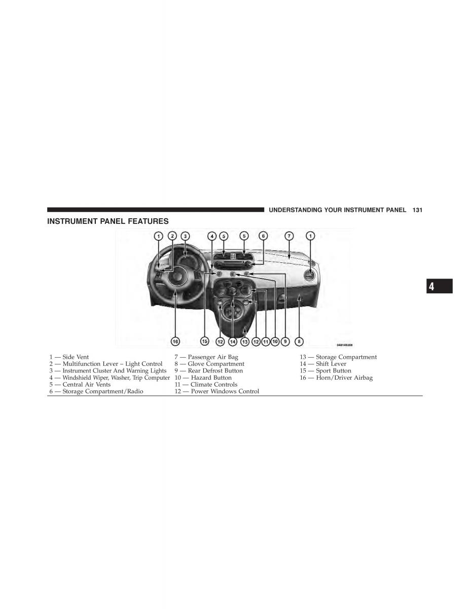 Fiat 500 owners manual / page 133