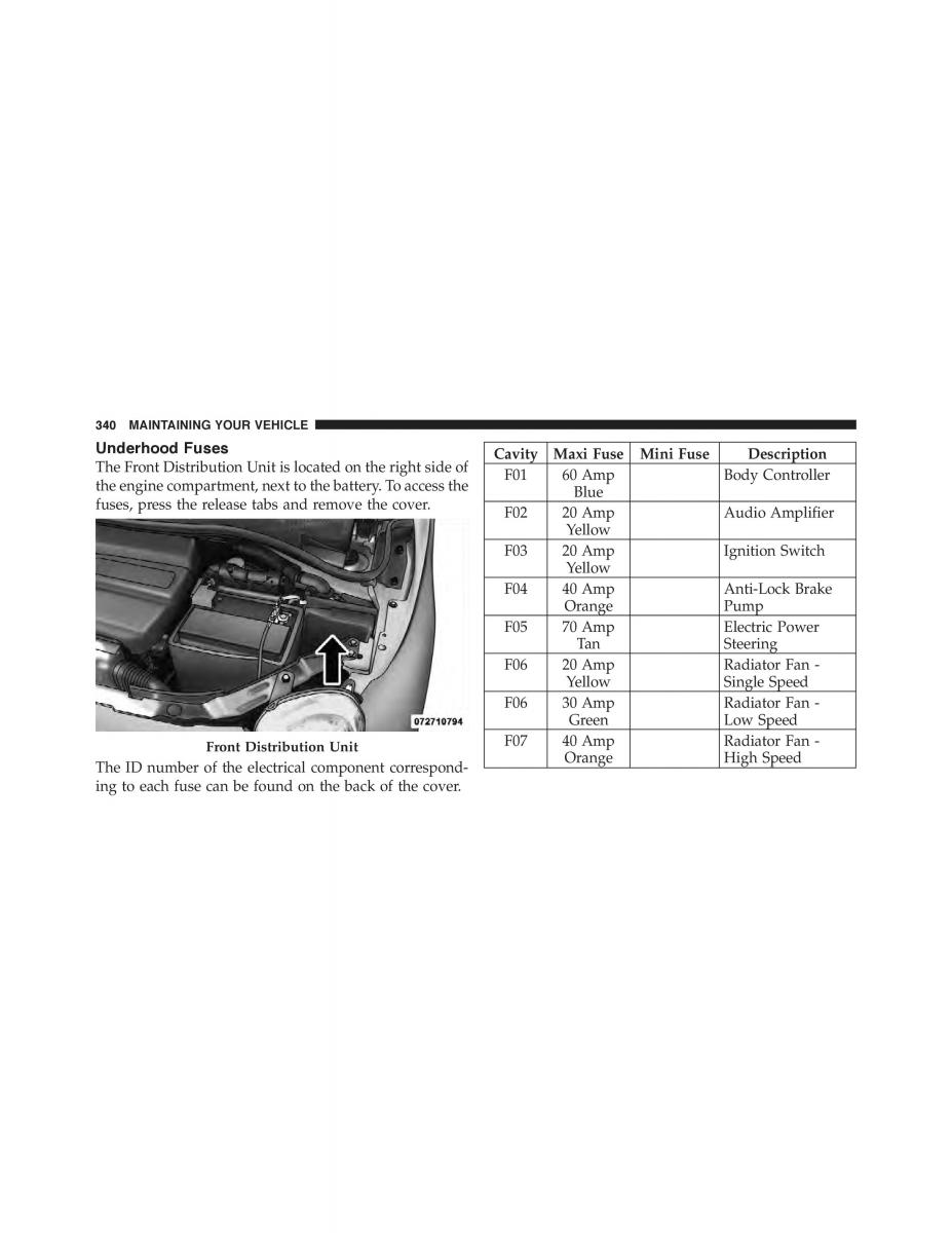 Fiat 500 owners manual / page 342