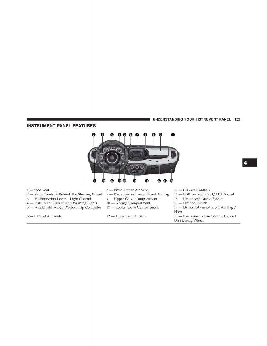 Fiat 500L owners manual / page 157