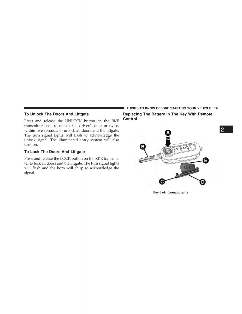 Fiat 500L owners manual / page 21