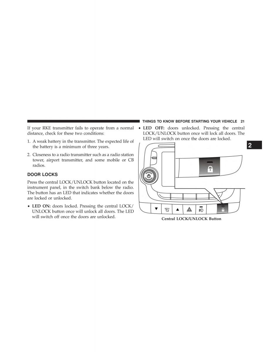 Fiat 500L owners manual / page 23