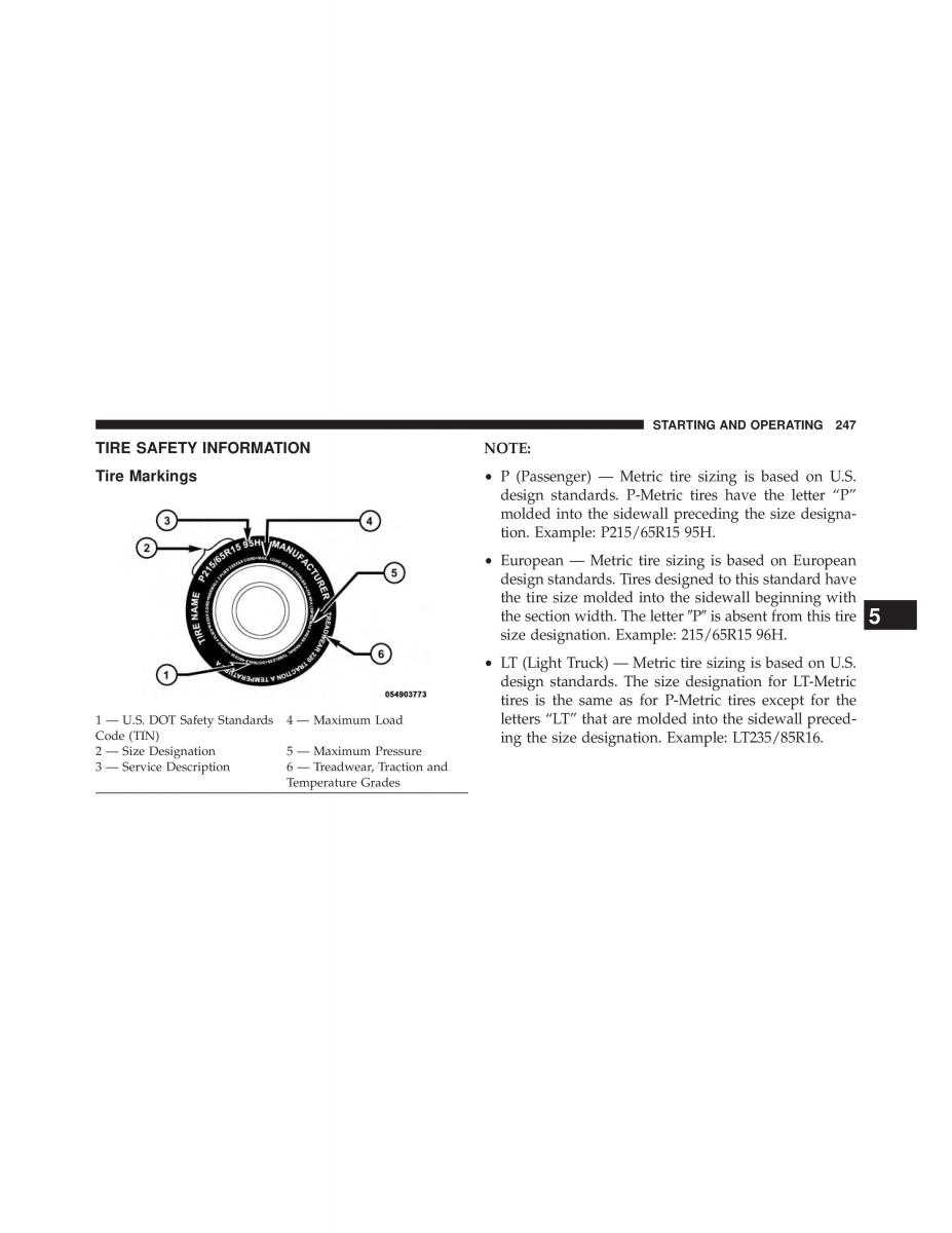 Fiat 500L owners manual / page 249