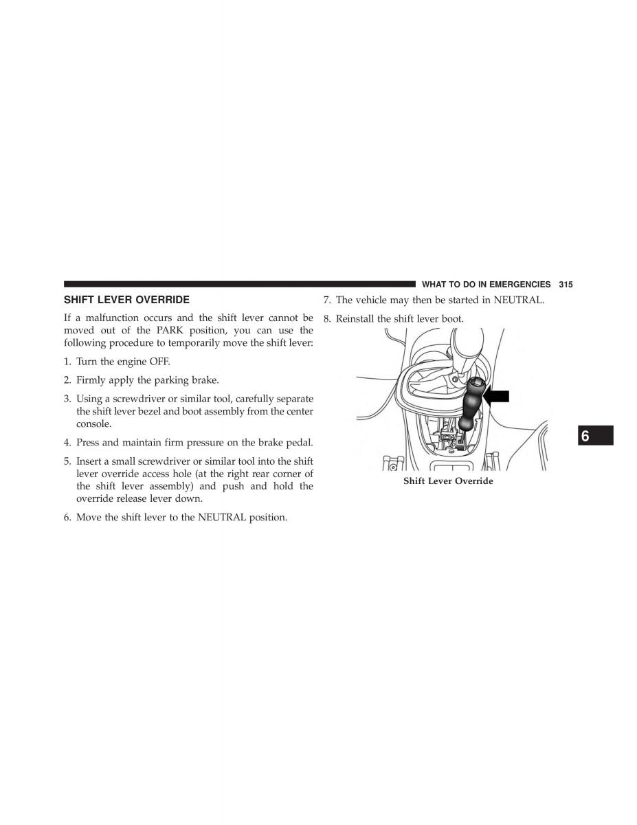 Fiat 500L owners manual / page 317