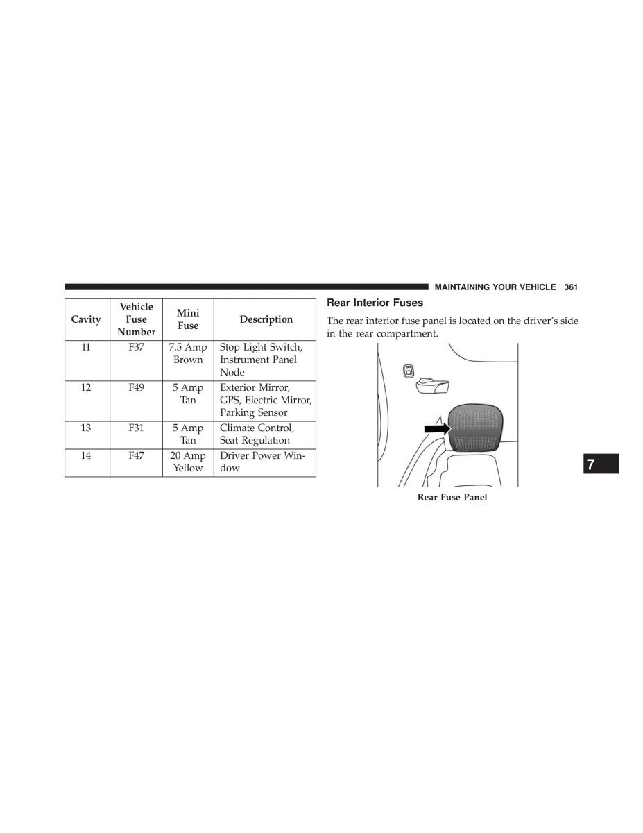 Fiat 500L owners manual / page 363