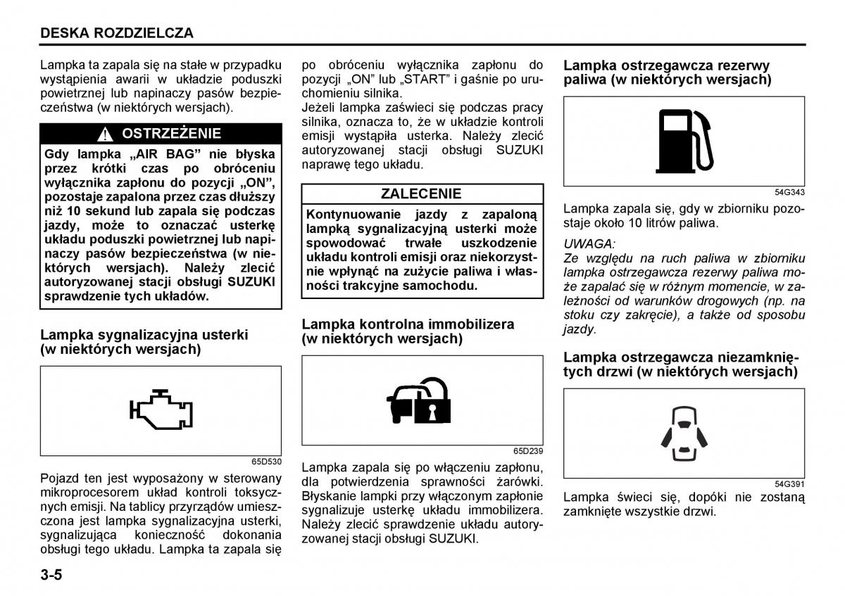 Suzuki Grand Vitara I 1 instrukcja / page 62