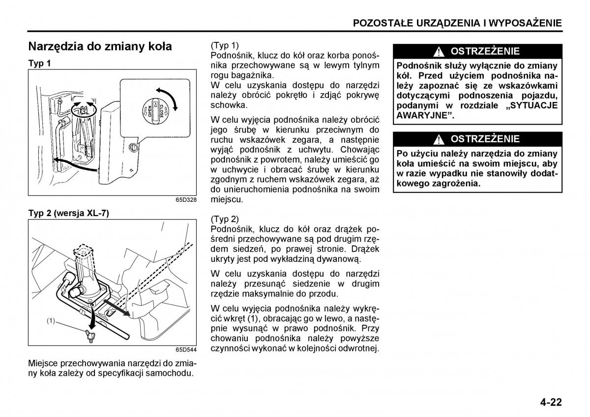 Suzuki Grand Vitara I 1 instrukcja / page 107