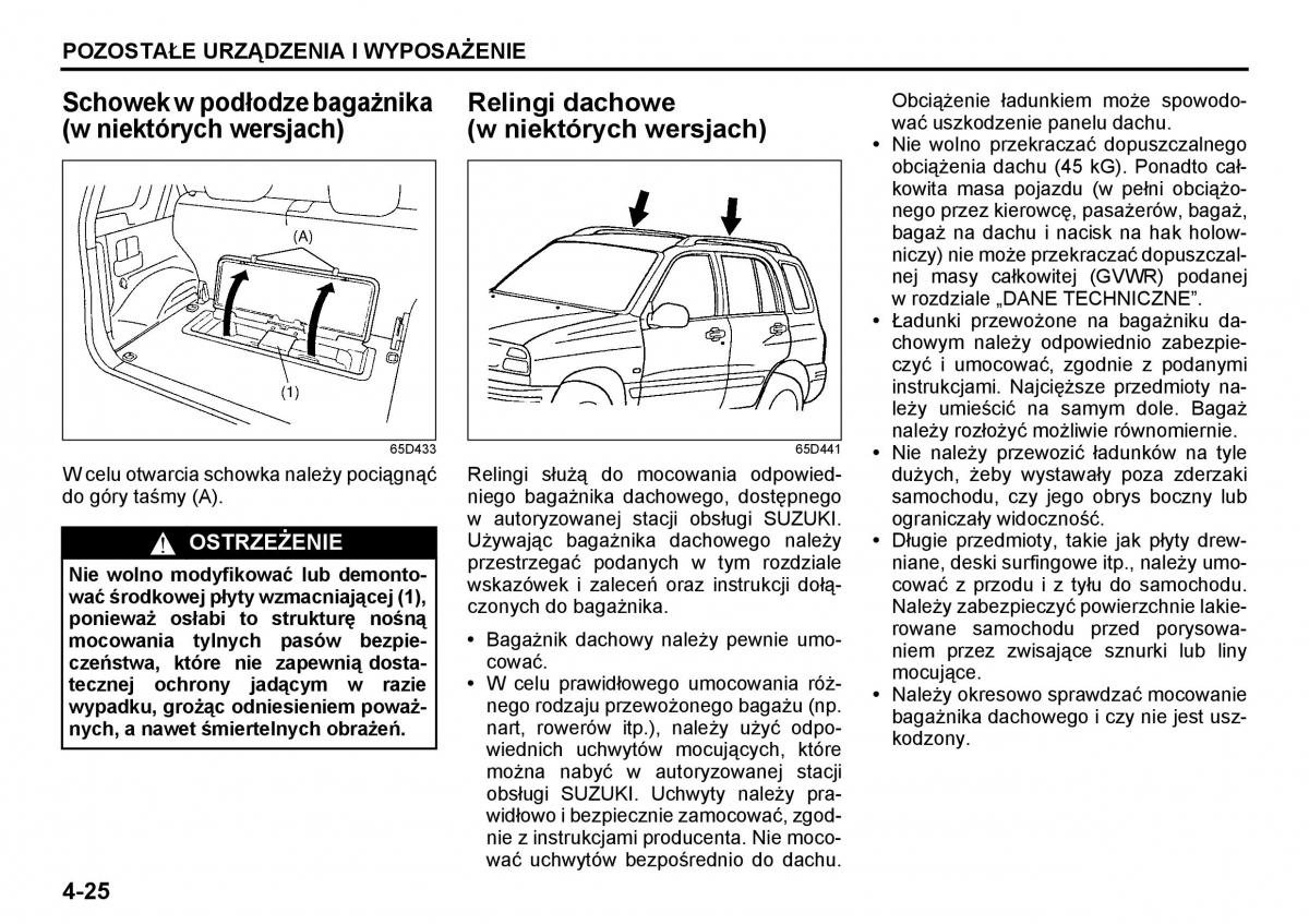 Suzuki Grand Vitara I 1 instrukcja / page 110