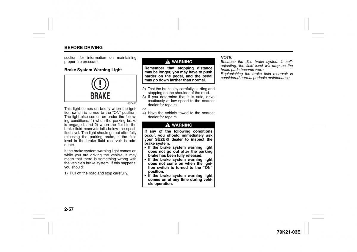 Suzuki Grand Vitara II 2 owners manual / page 74