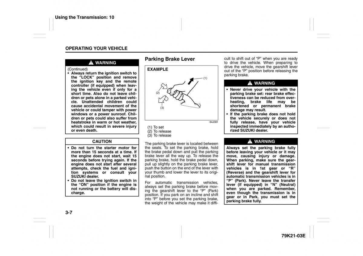 Suzuki Grand Vitara II 2 owners manual / page 108