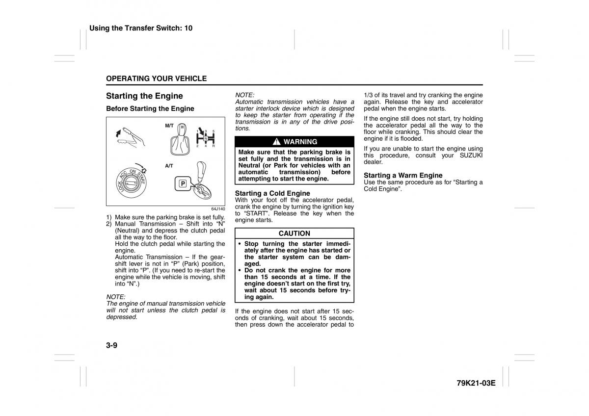 Suzuki Grand Vitara II 2 owners manual / page 110