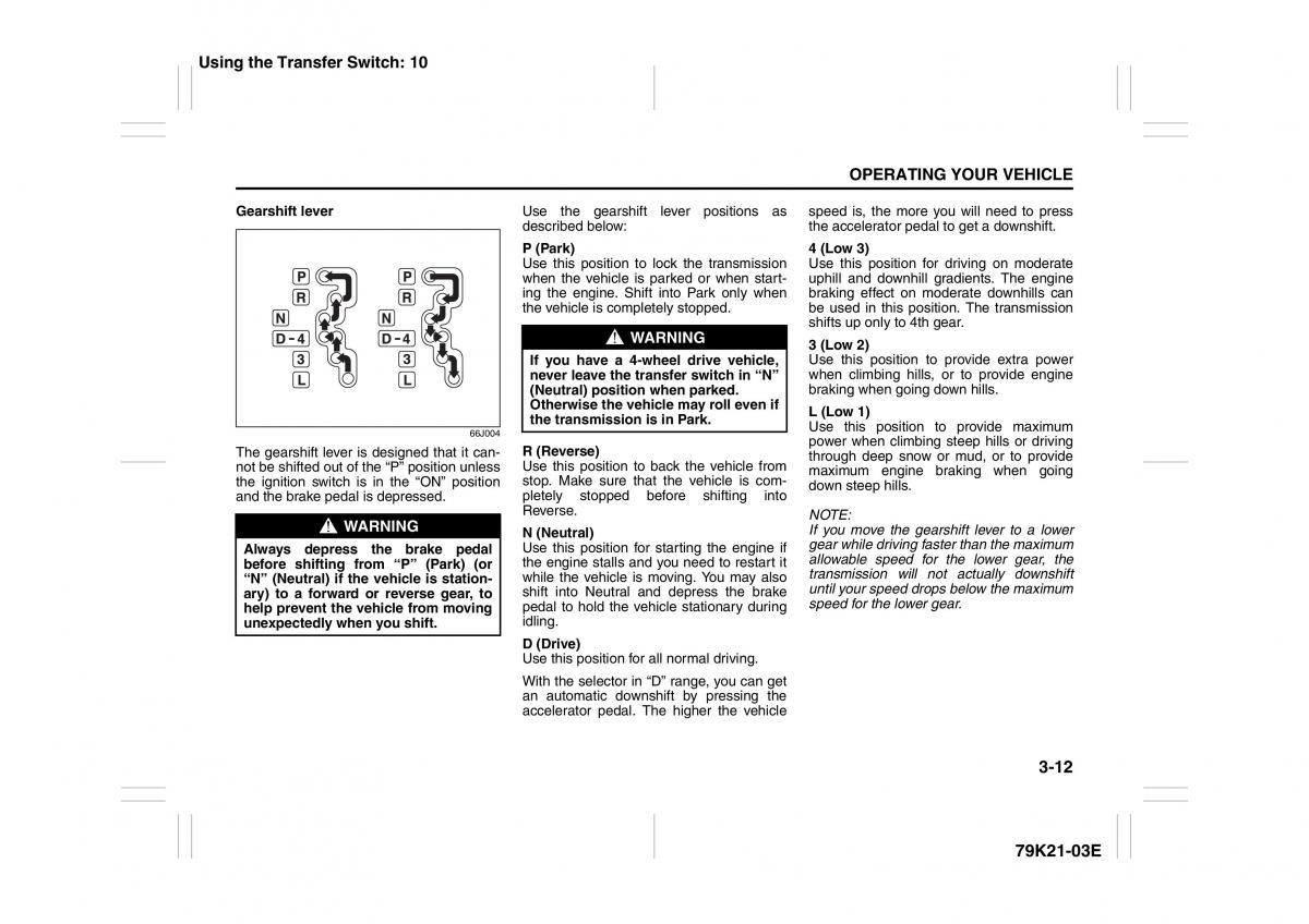 Suzuki Grand Vitara II 2 owners manual / page 113