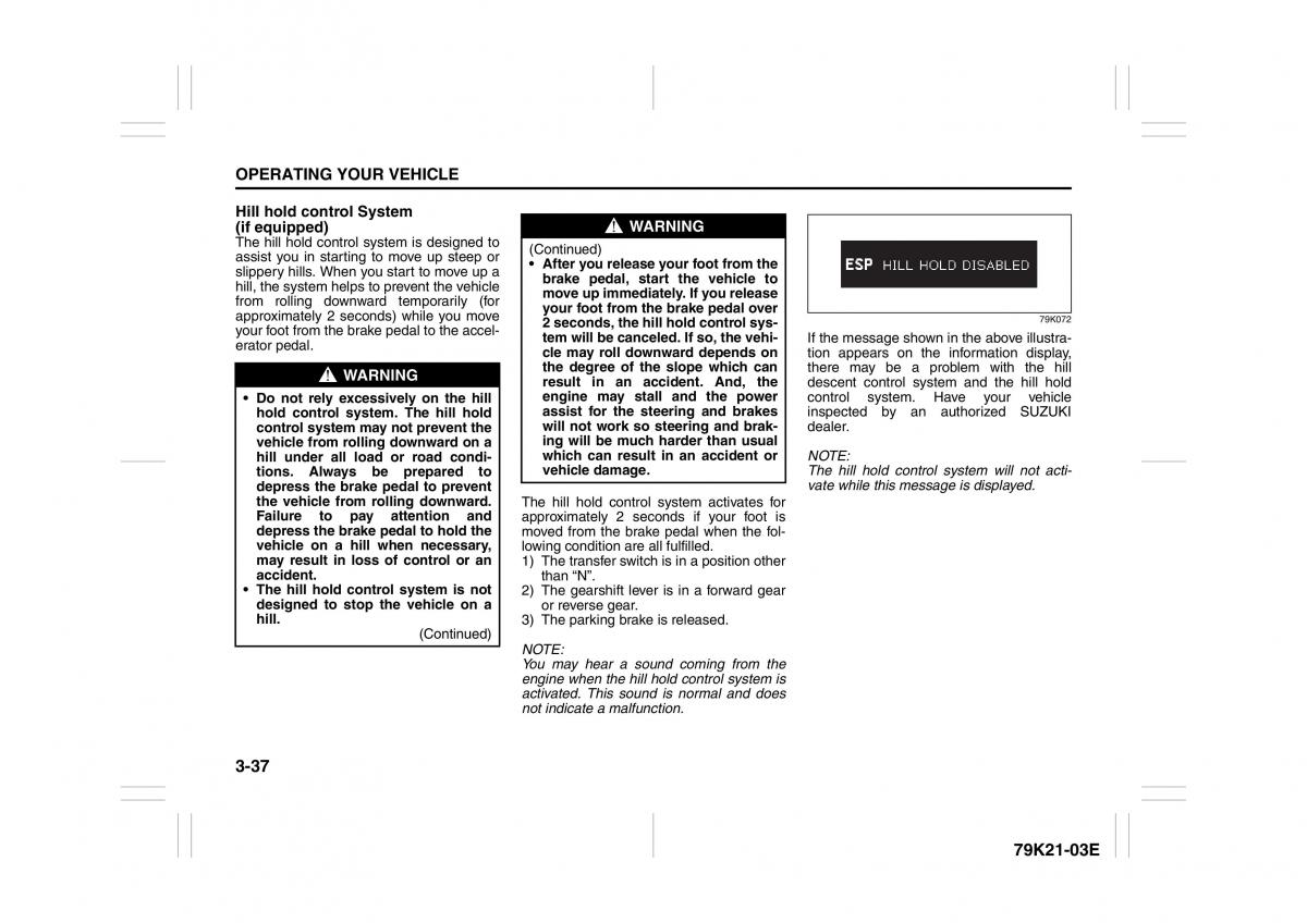 Suzuki Grand Vitara II 2 owners manual / page 138