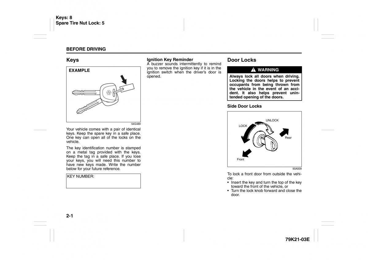 manual  Suzuki Grand Vitara II 2 owners manual / page 18