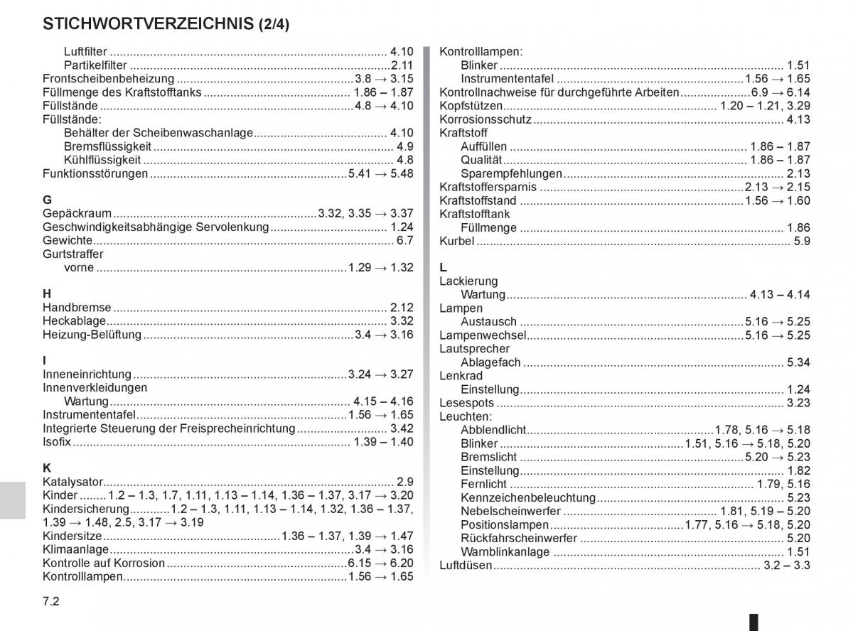 Renault Clio III 3 Handbuch / page 258