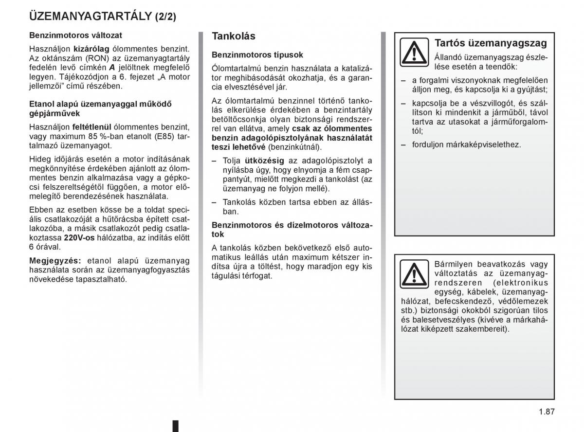 Renault Clio III 3 Kezelesi utmutato / page 93