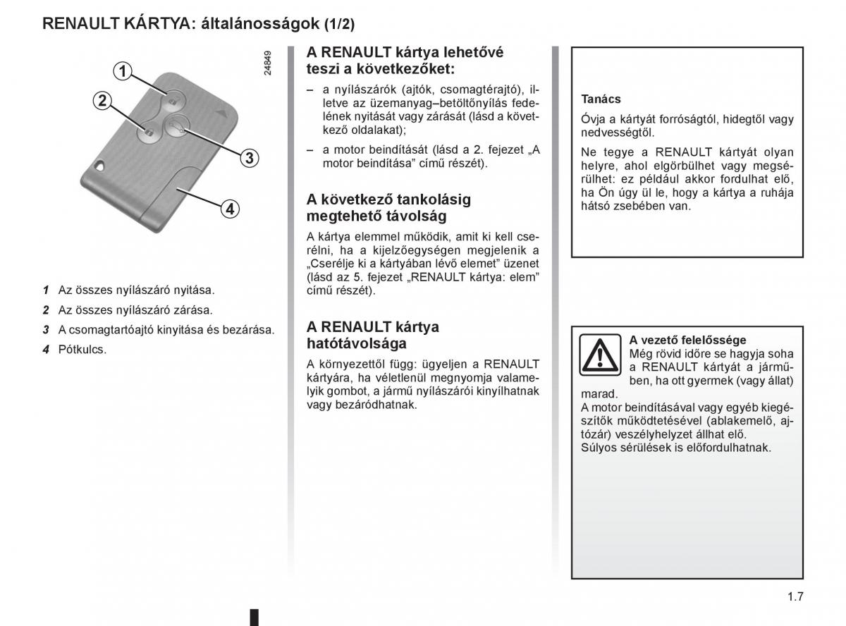 Renault Clio III 3 Kezelesi utmutato / page 13