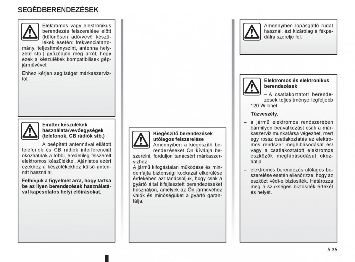 Renault Clio III 3 Kezelesi utmutato / page 227