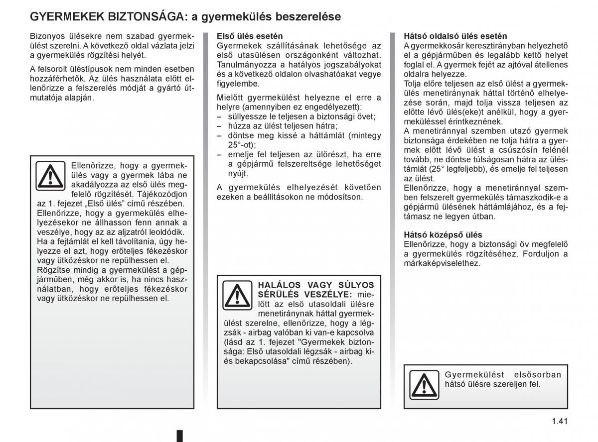 Renault Clio III 3 Kezelesi utmutato / page 47