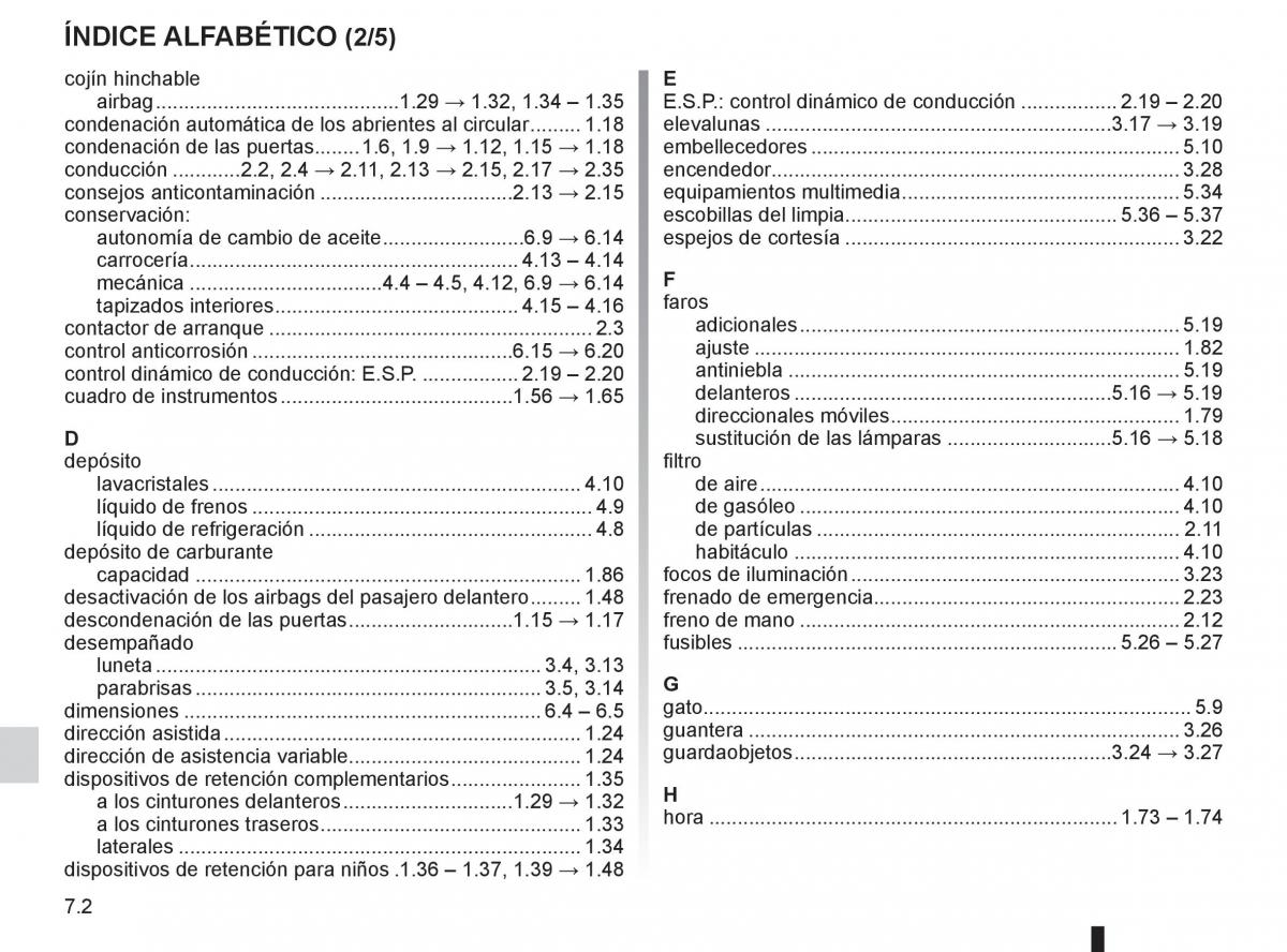 Renault Clio III 3 manual del propietario / page 258