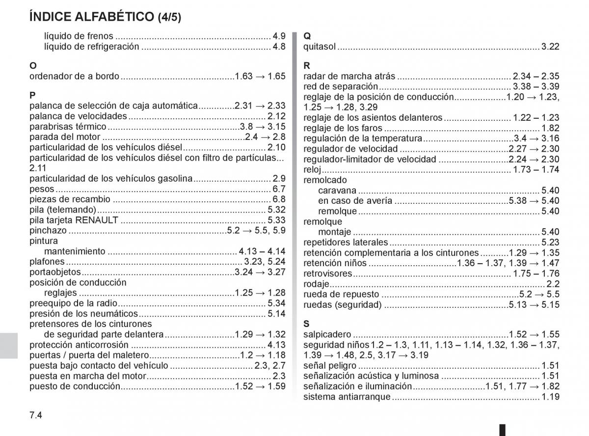 Renault Clio III 3 manual del propietario / page 260