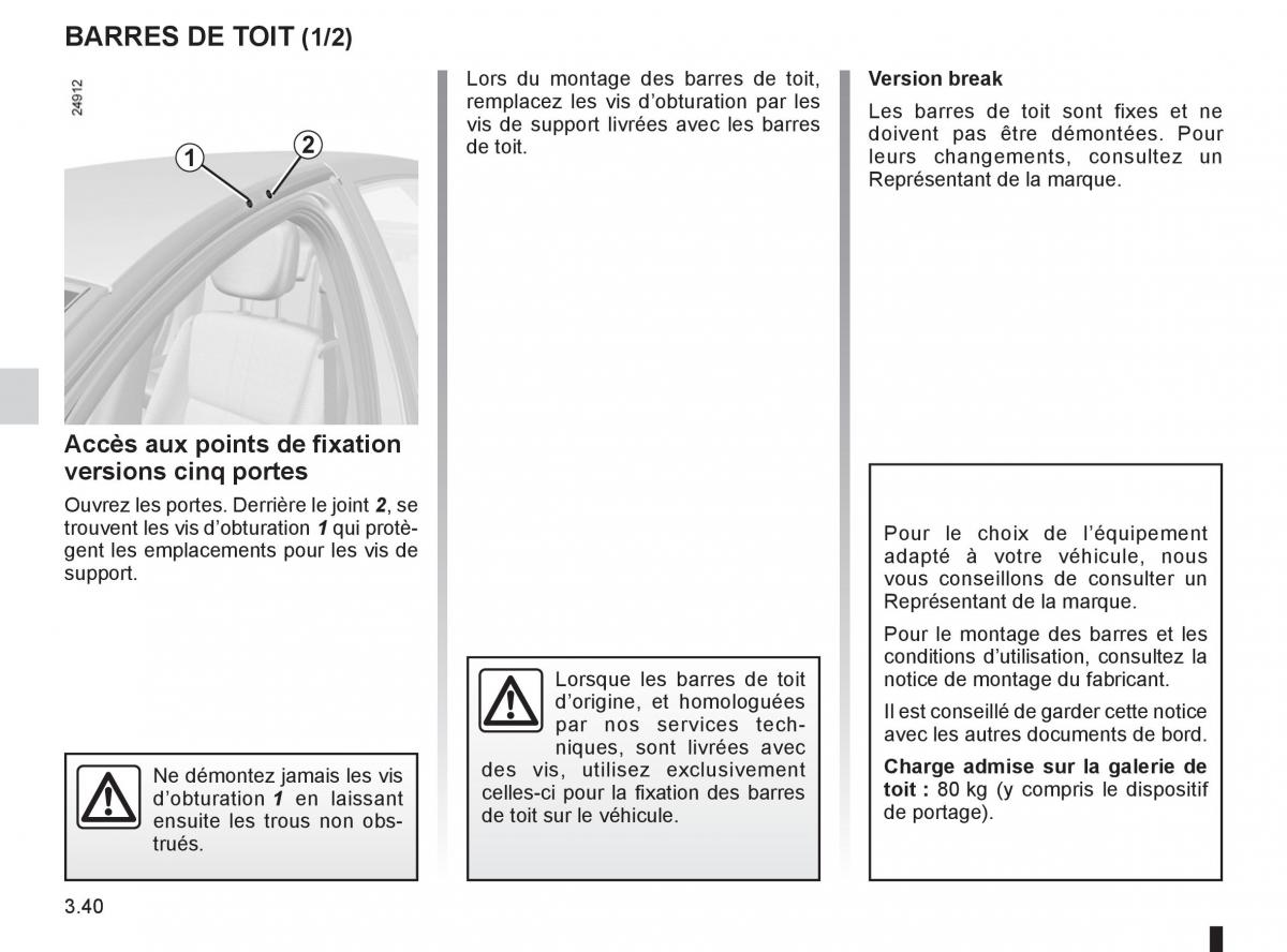 Renault Clio III 3 manuel du proprietaire / page 170