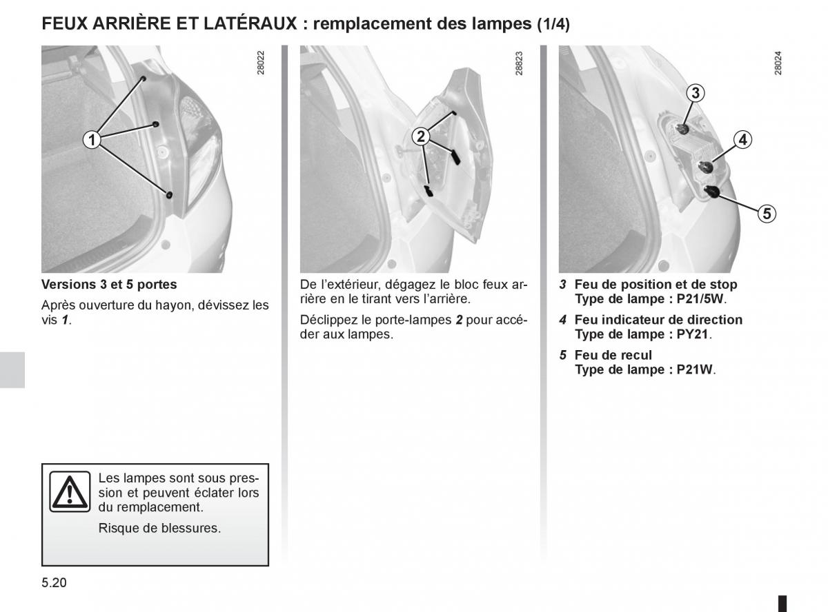 Renault Clio III 3 manuel du proprietaire / page 208