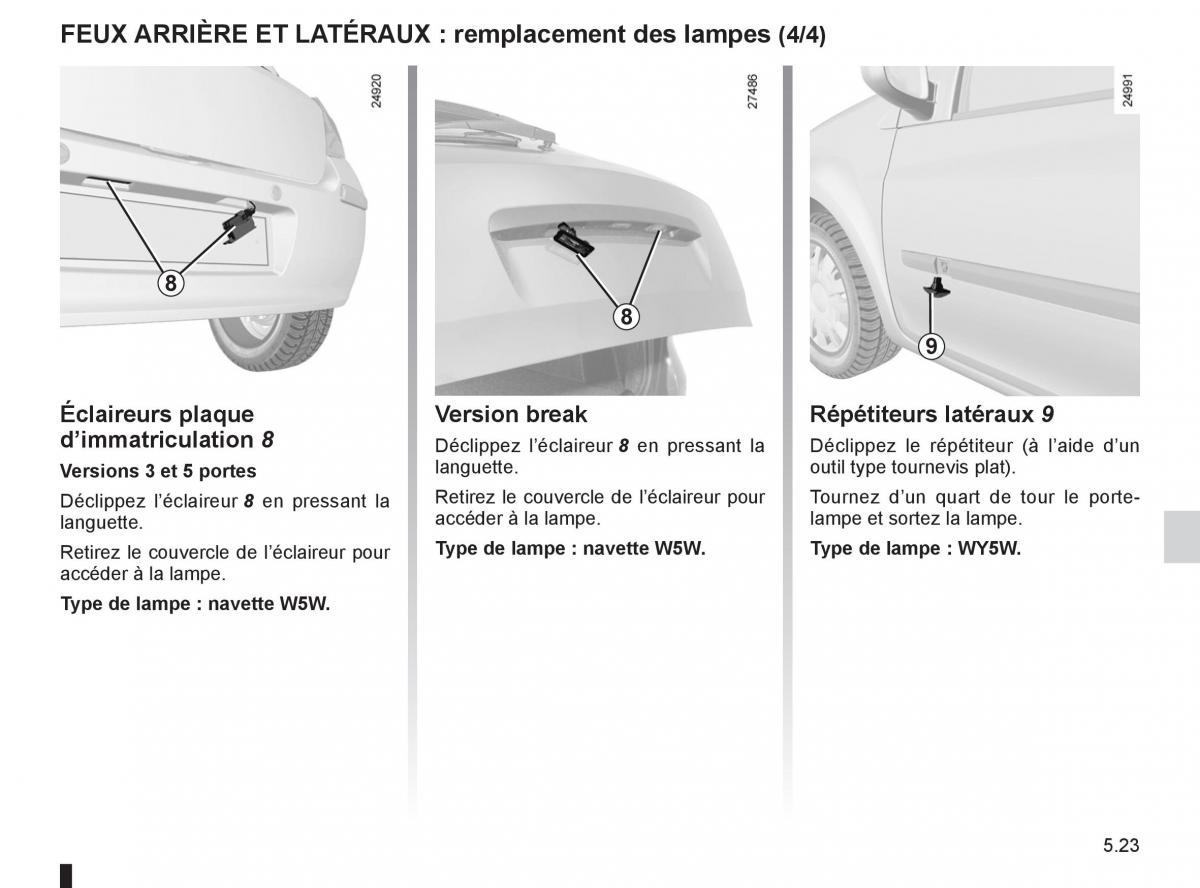 Renault Clio III 3 manuel du proprietaire / page 211