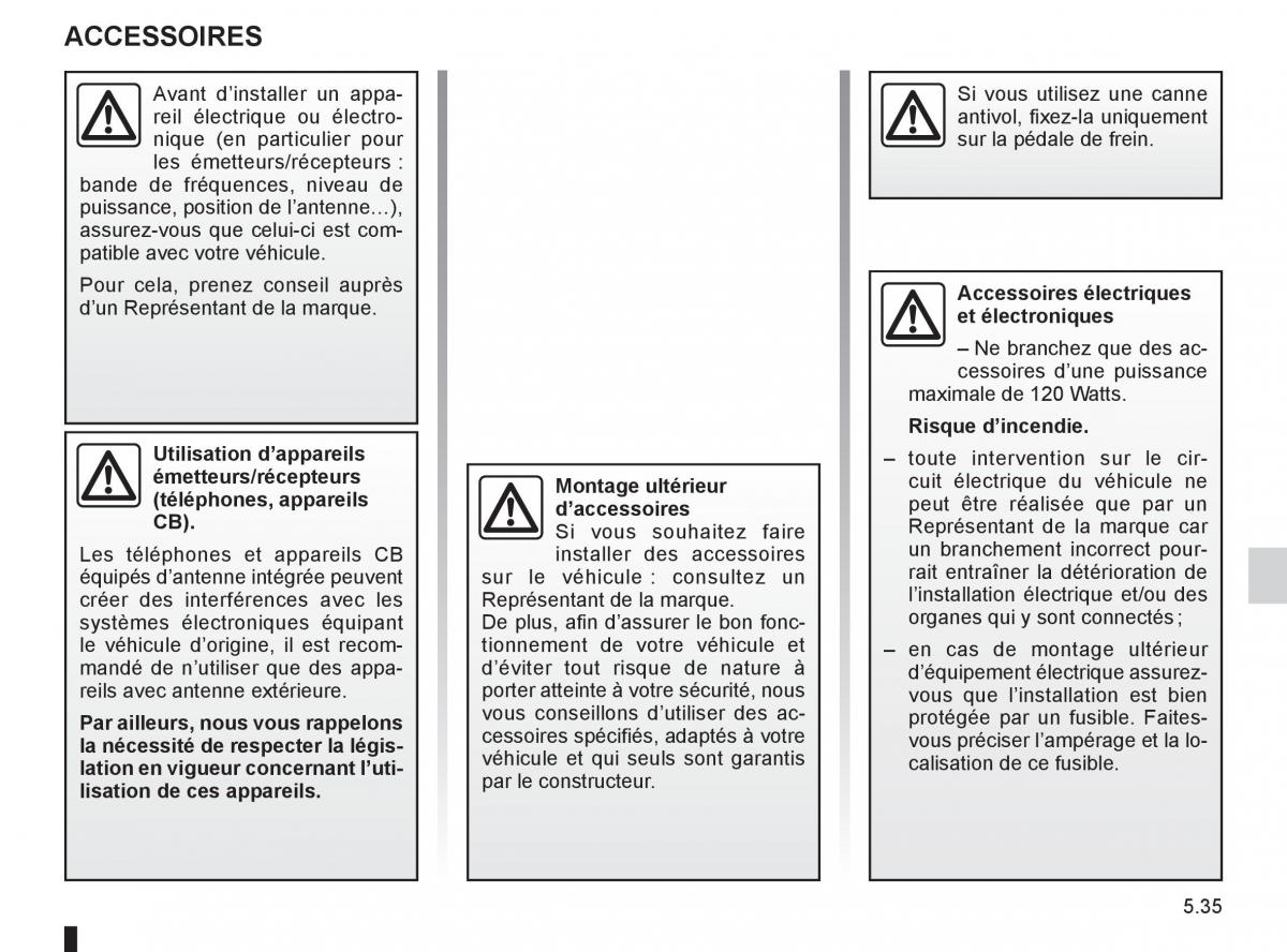 Renault Clio III 3 manuel du proprietaire / page 223