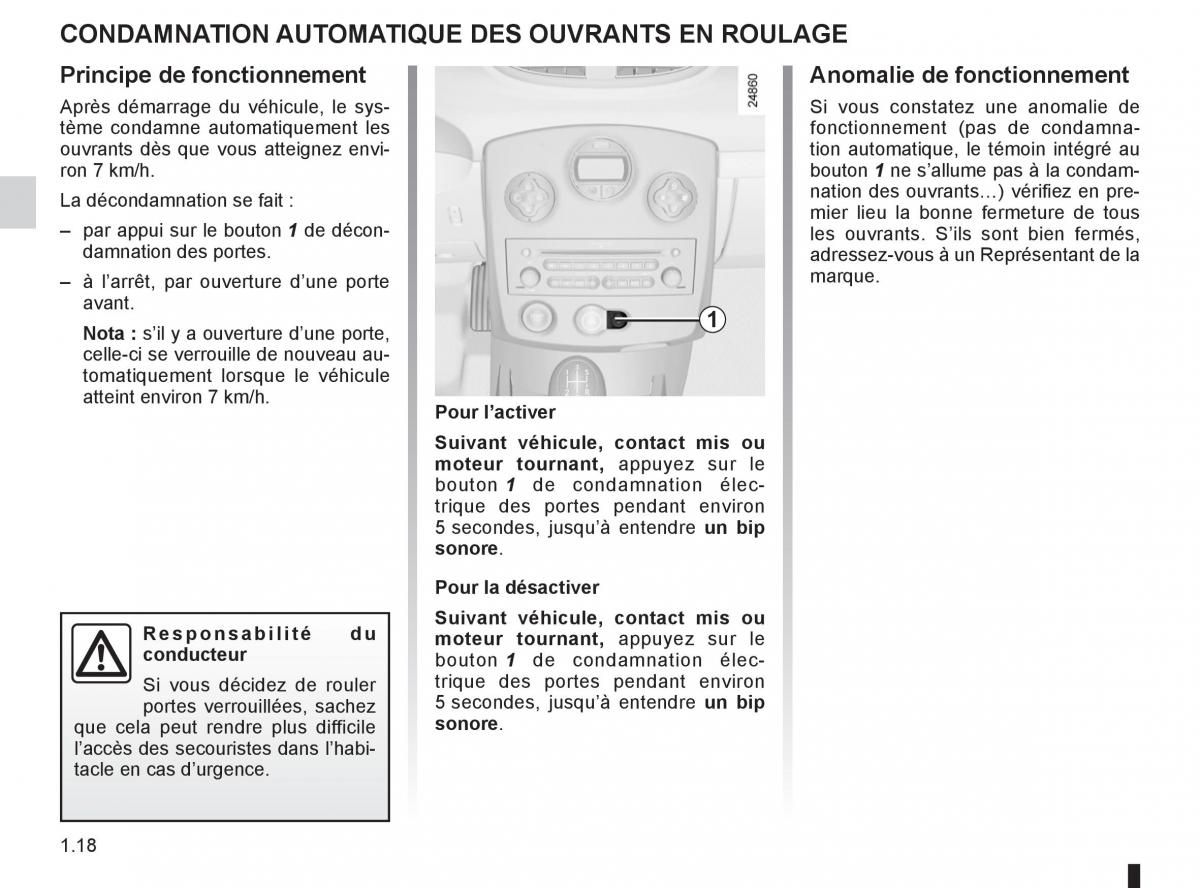 Renault Clio III 3 manuel du proprietaire / page 24