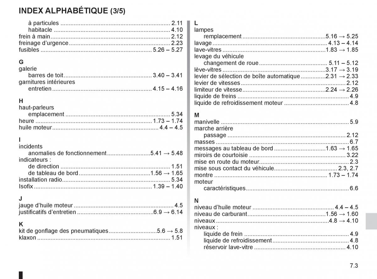 Renault Clio III 3 manuel du proprietaire / page 259