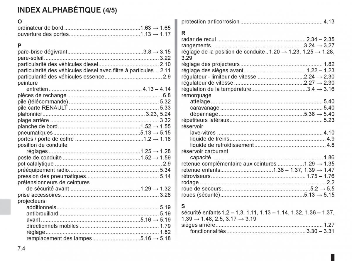 Renault Clio III 3 manuel du proprietaire / page 260