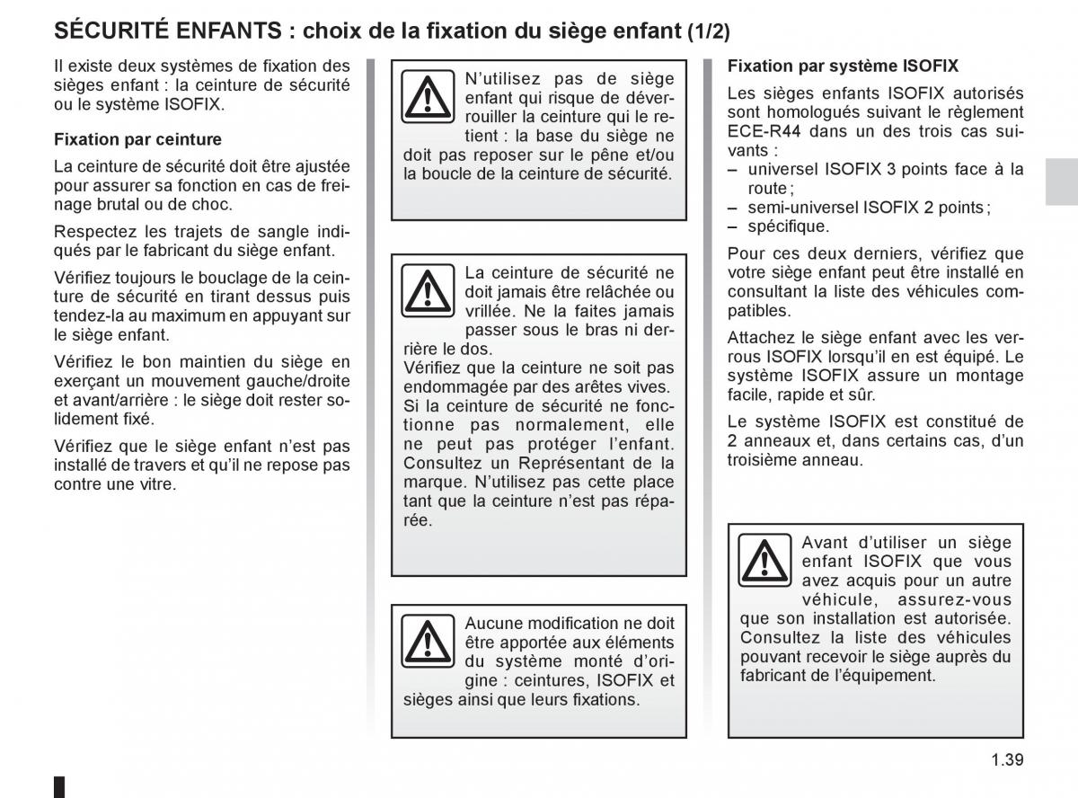 Renault Clio III 3 manuel du proprietaire / page 45