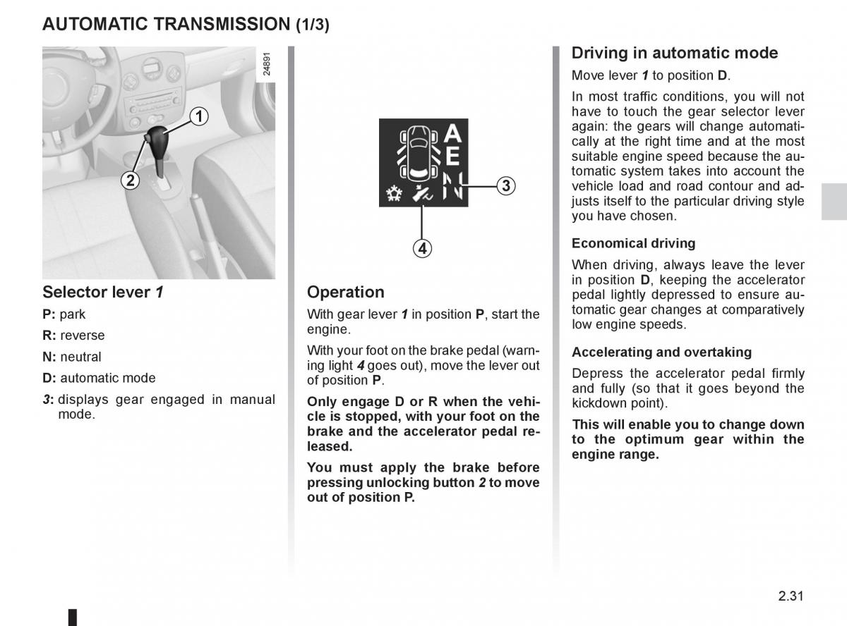 Renault Clio III 3 owners manual / page 125