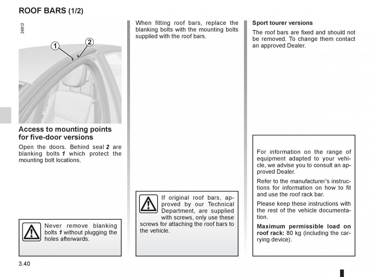 Renault Clio III 3 owners manual / page 170