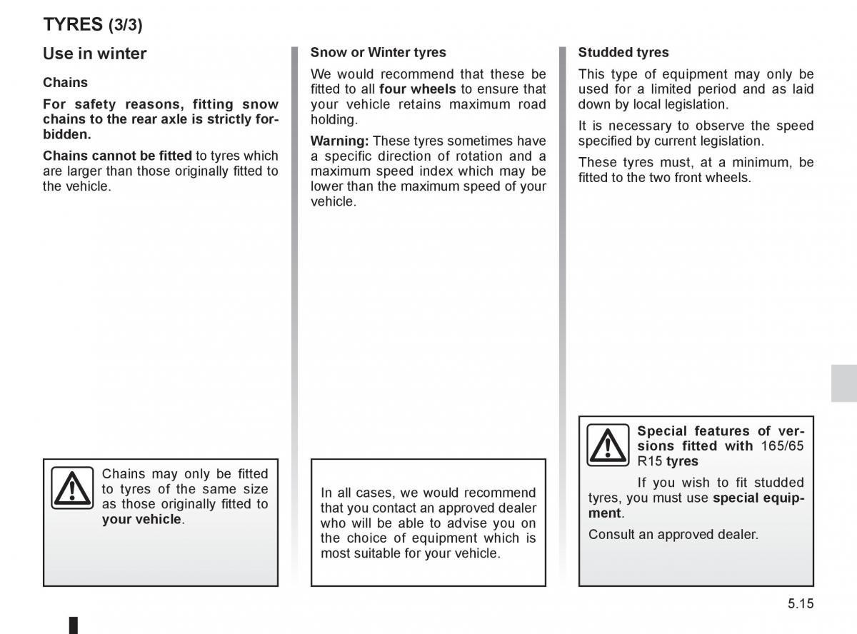 Renault Clio III 3 owners manual / page 203