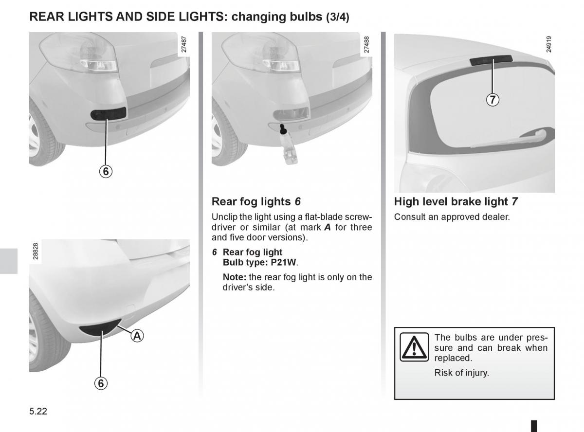 Renault Clio III 3 owners manual / page 210