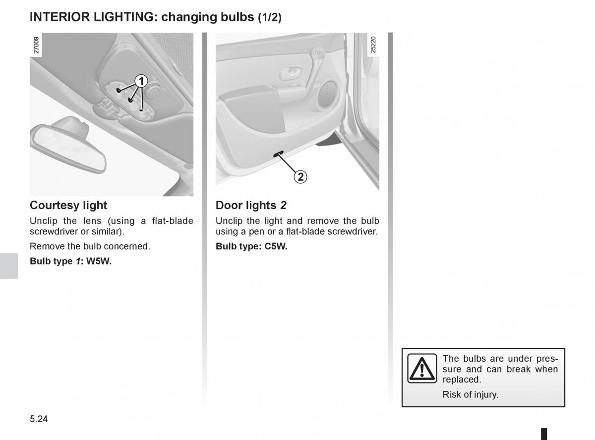 Renault Clio III 3 owners manual / page 212