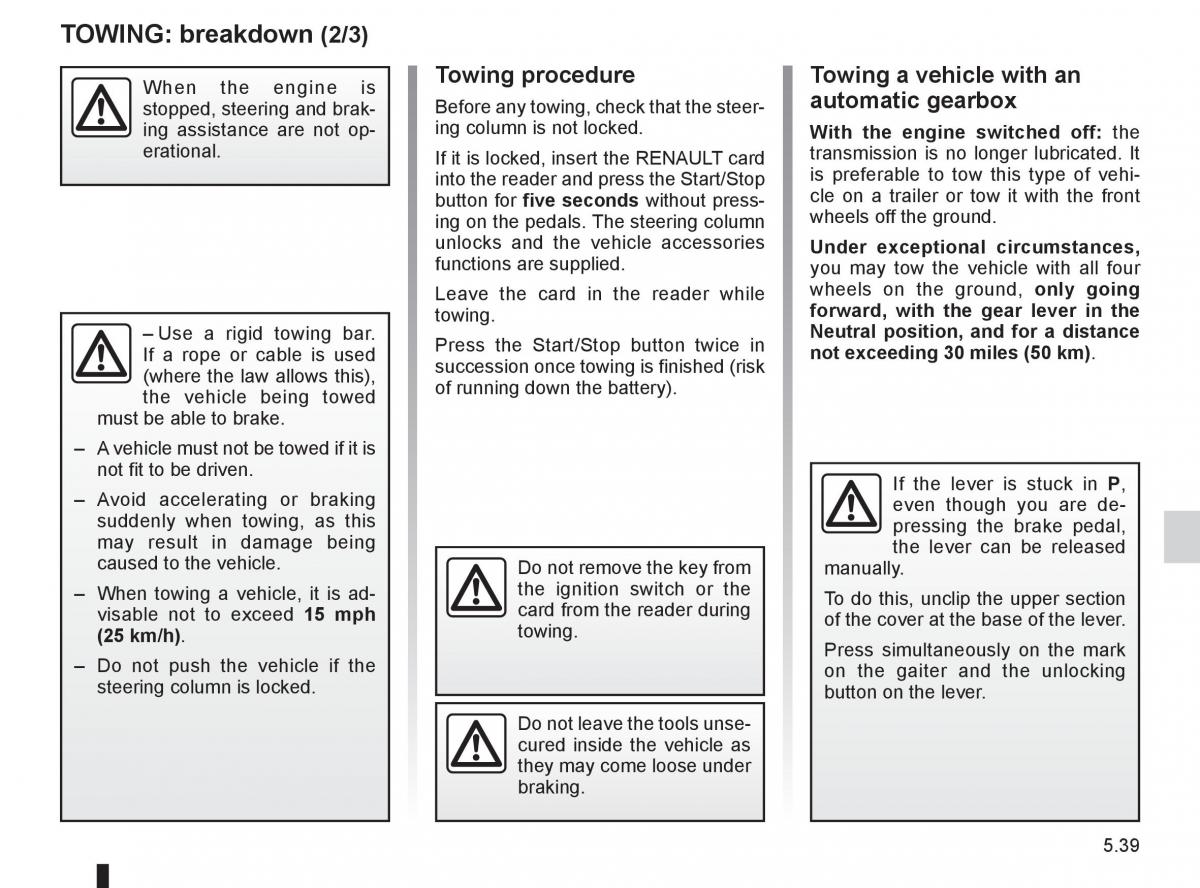 Renault Clio III 3 owners manual / page 227