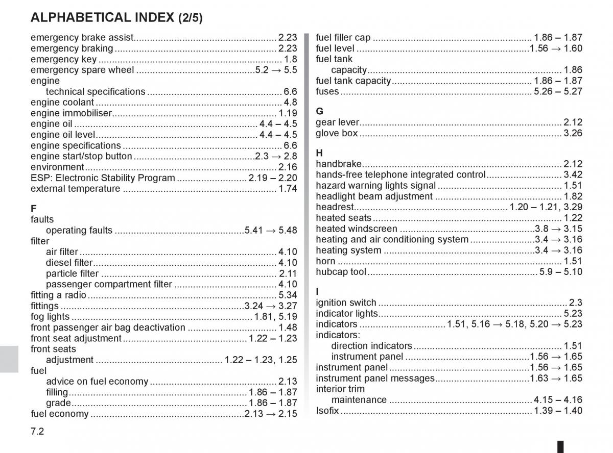 Renault Clio III 3 owners manual / page 258