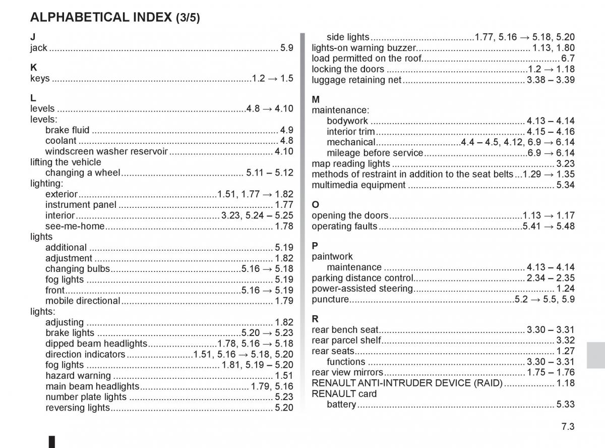 Renault Clio III 3 owners manual / page 259