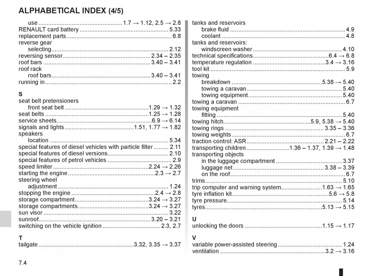 Renault Clio III 3 owners manual / page 260