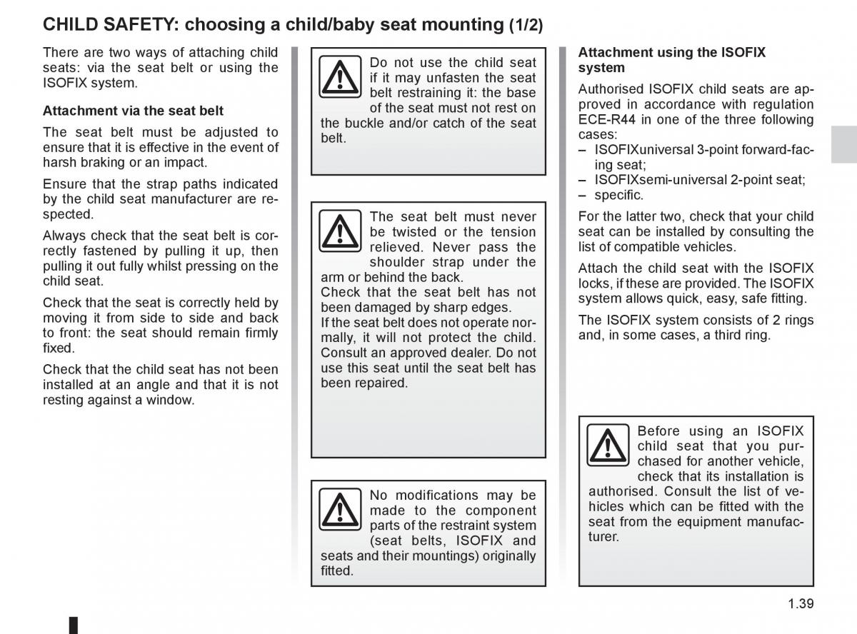 Renault Clio III 3 owners manual / page 45