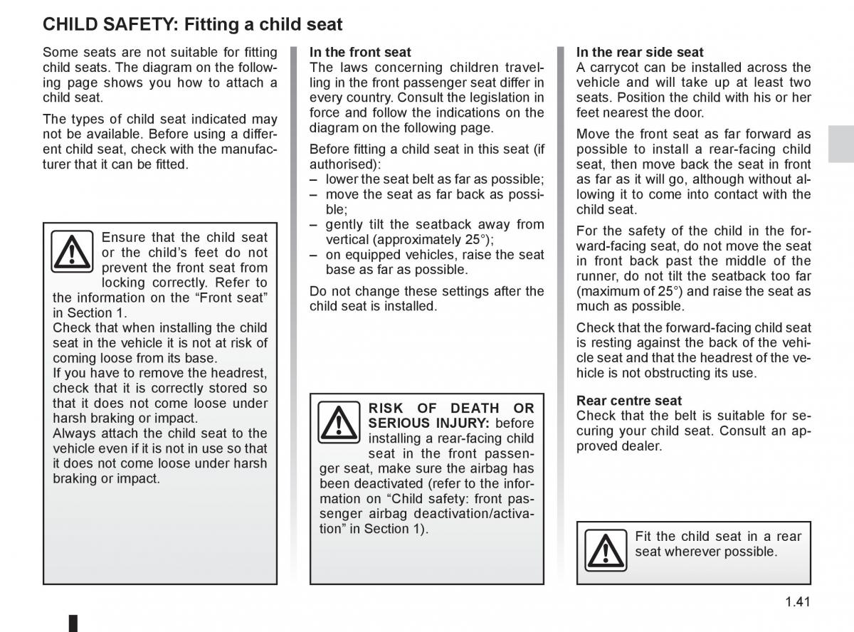 Renault Clio III 3 owners manual / page 47