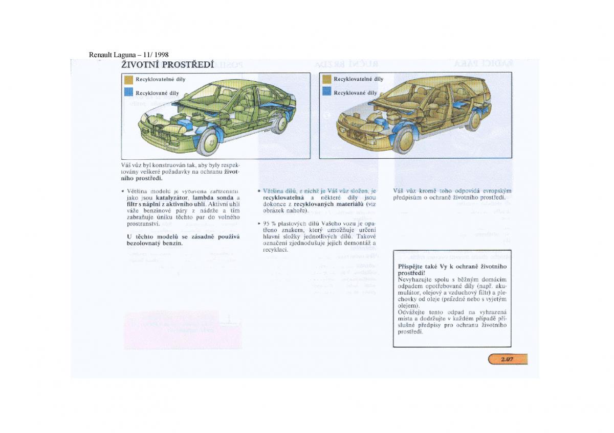 Renault Laguna I 1 navod k obsludze / page 60