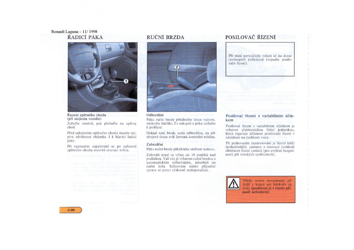 Renault Laguna I 1 navod k obsludze / page 61