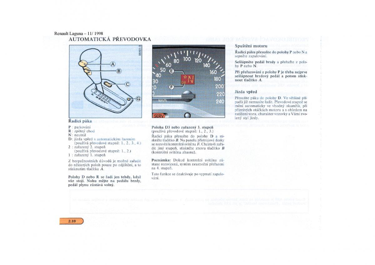 Renault Laguna I 1 navod k obsludze / page 63