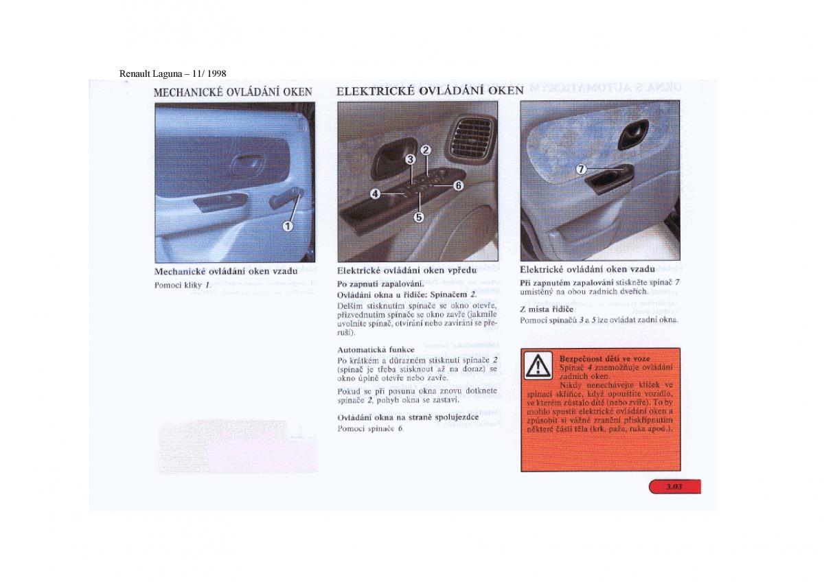 Renault Laguna I 1 navod k obsludze / page 69